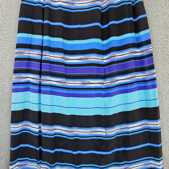 Yumi Kim Multi Color Vertical Striped Back Zip 100% Silk Maxi Skirt Sz L. - Picture 4 of 11